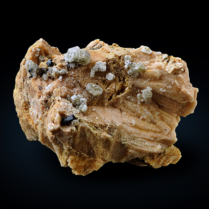 Apatite With Schorl On Orthoclase