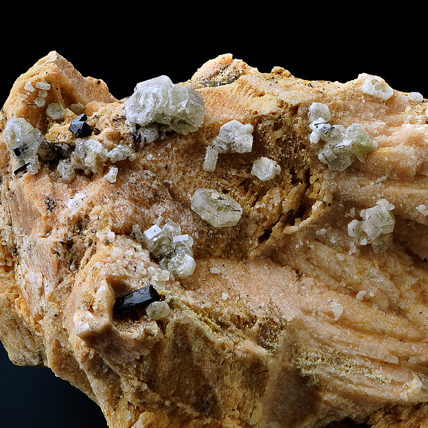 Apatite With Schorl On Orthoclase
