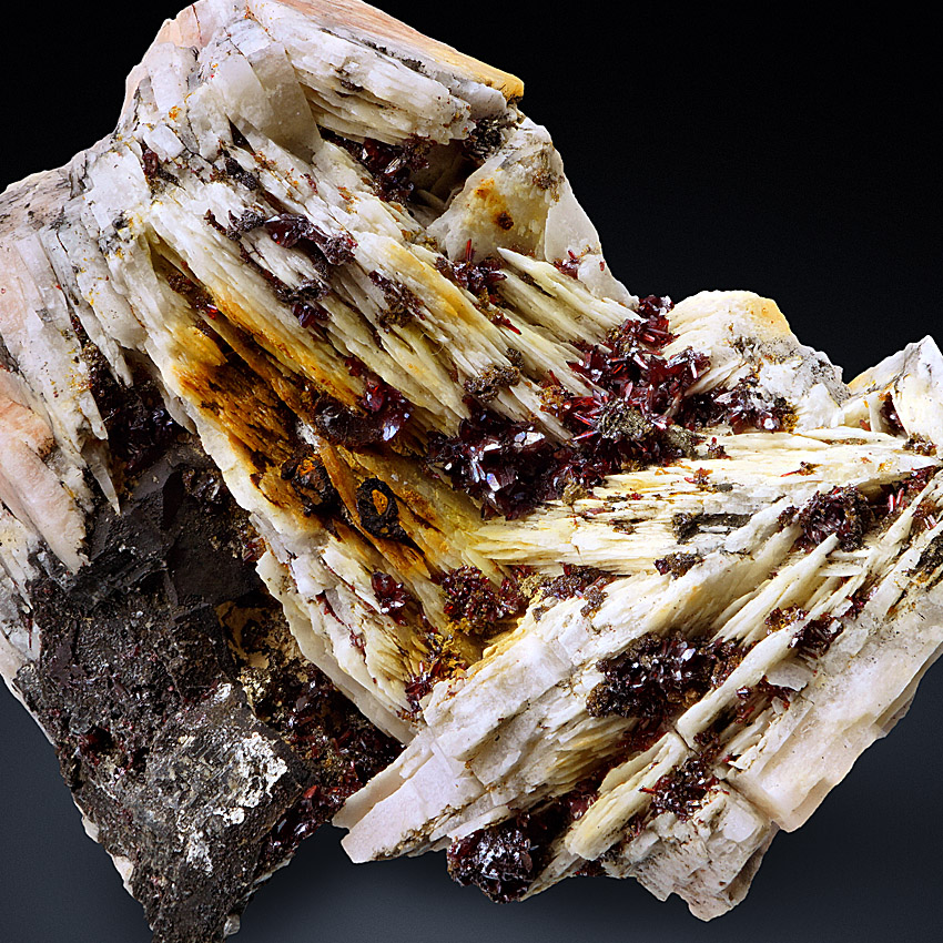 Xanthoconite With Proustite On Baryte