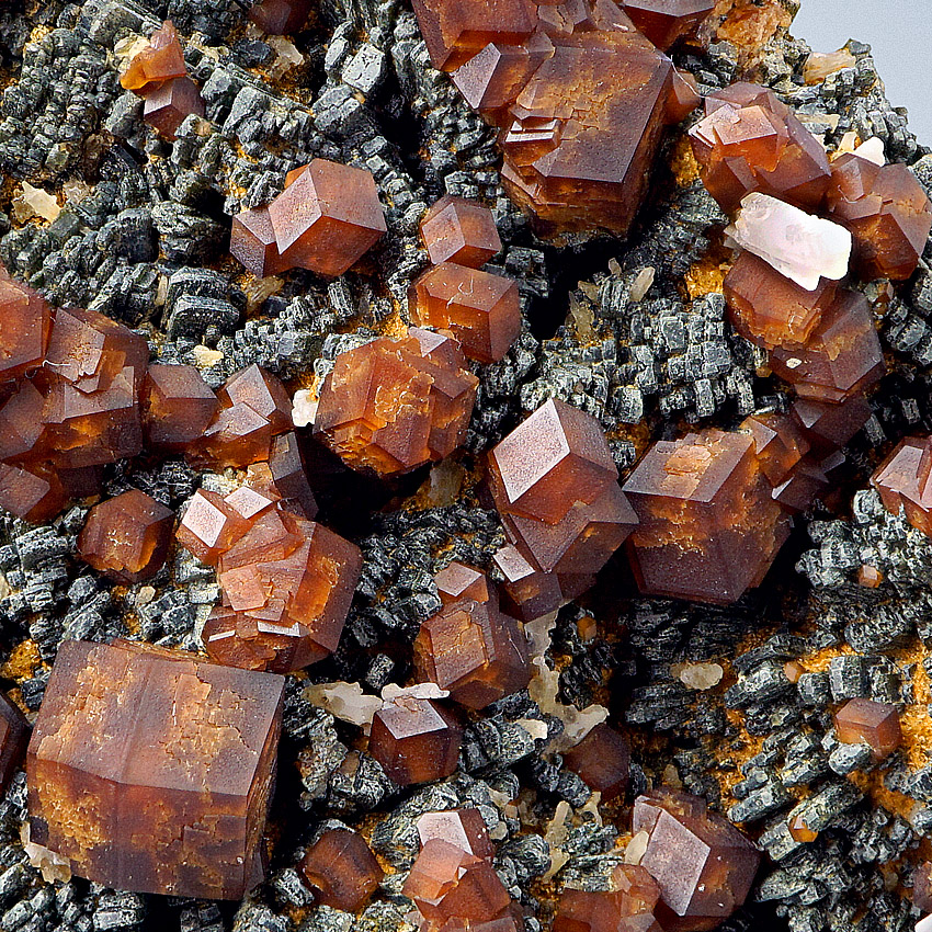 Andradite & Quartz On Hedenbergite