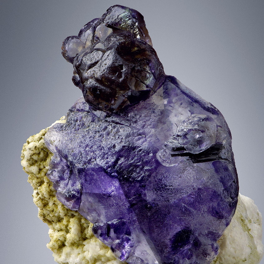 Fluorite On Pericline