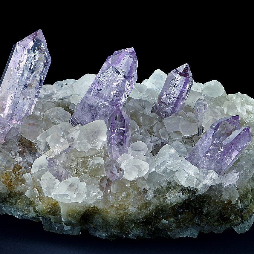 Amethyst On Calcite