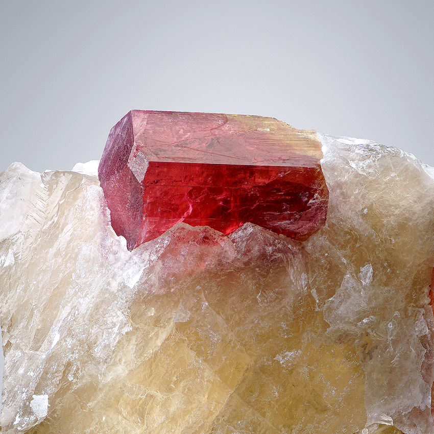 Rubellite On Quartz