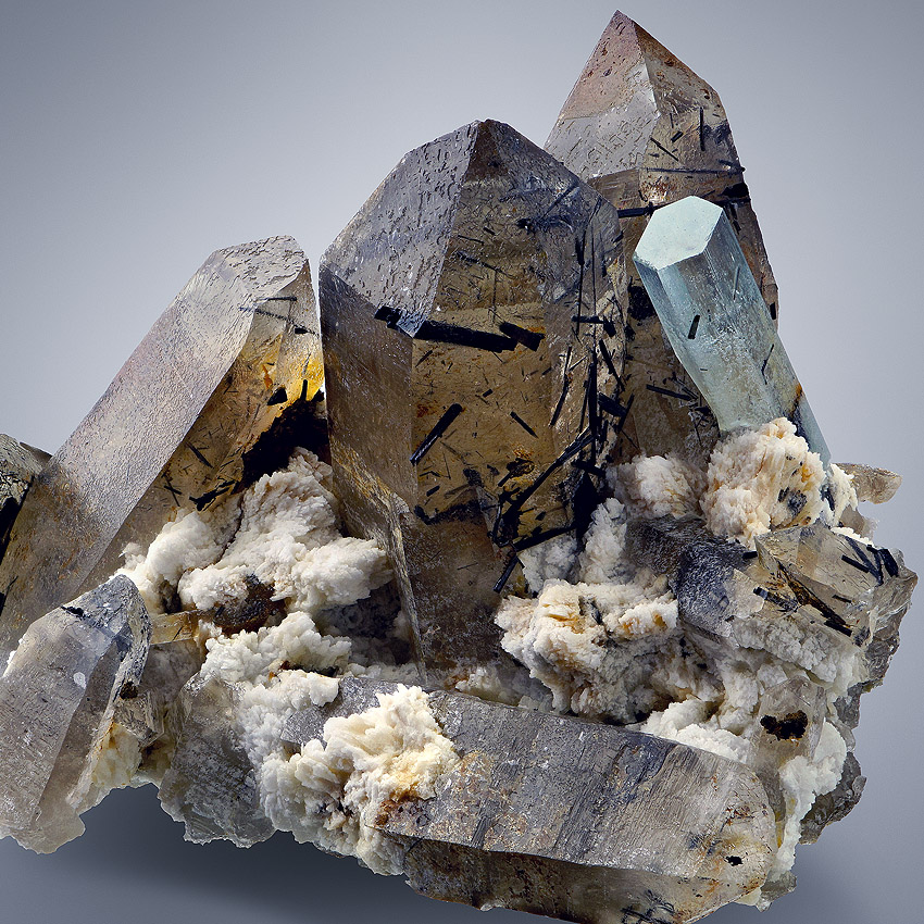 Aquamarine With Smoky Quartz