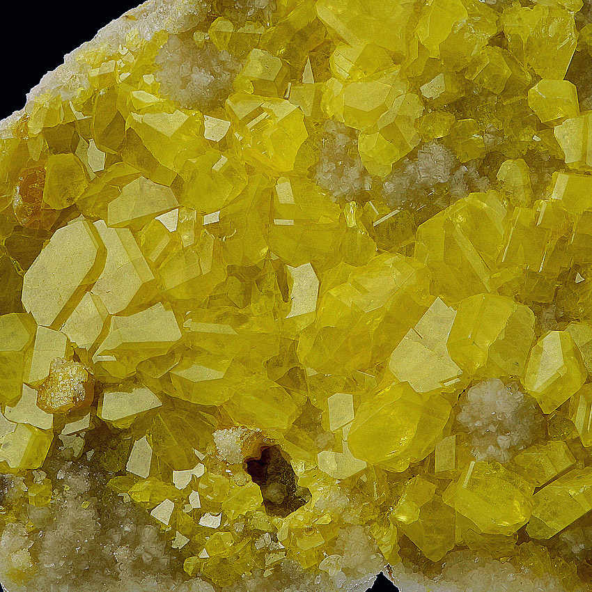 Native Sulphur On Aragonite
