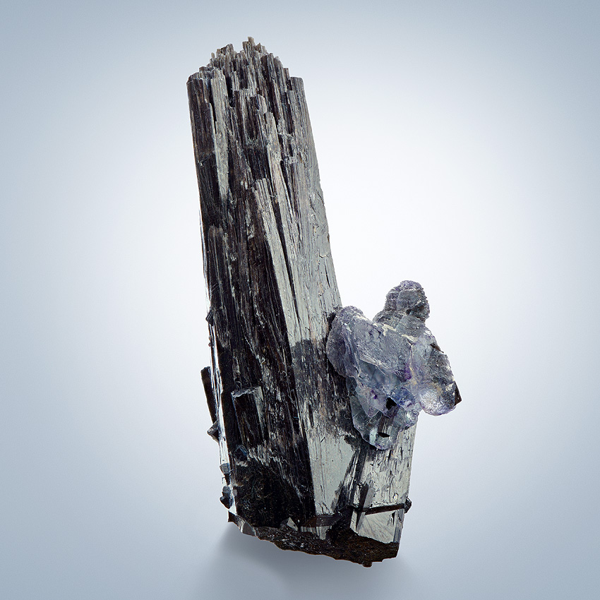 Fluorite On Tourmaline Var Schorl