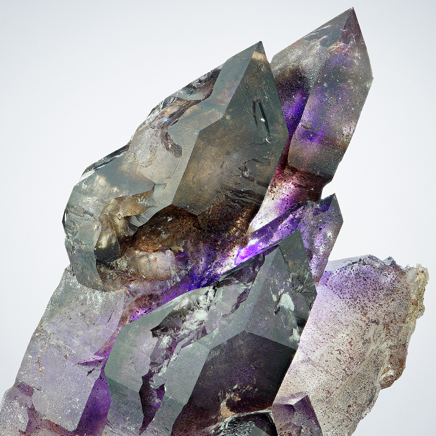 Amethyst Var Enhydro & Smoky Quartz