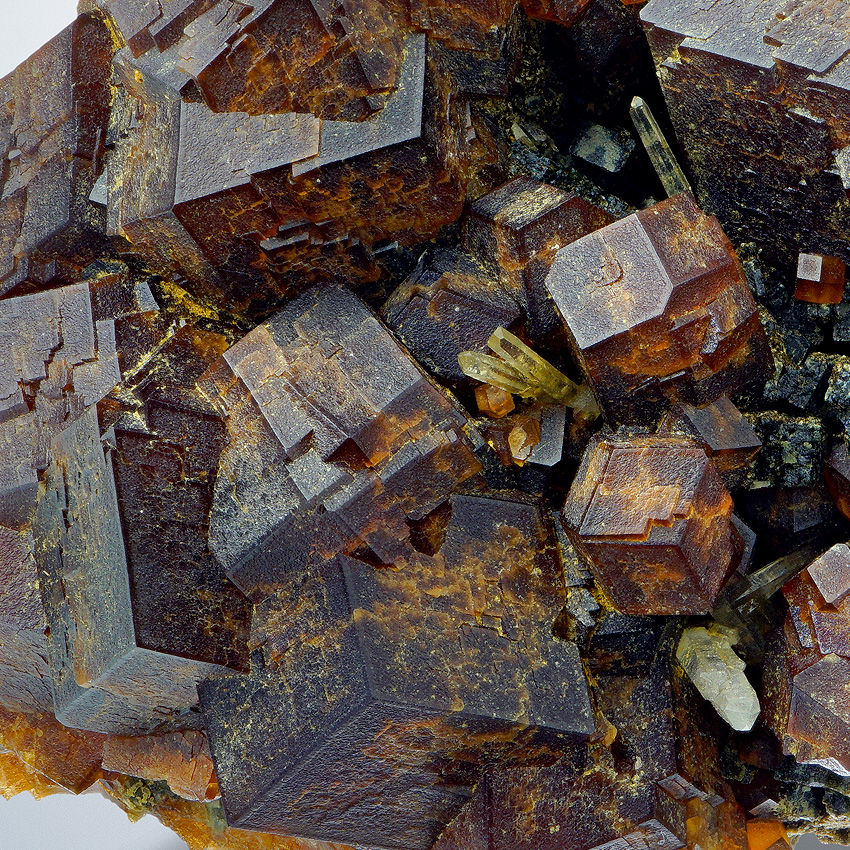 Andradite & Quartz On Hedenbergite