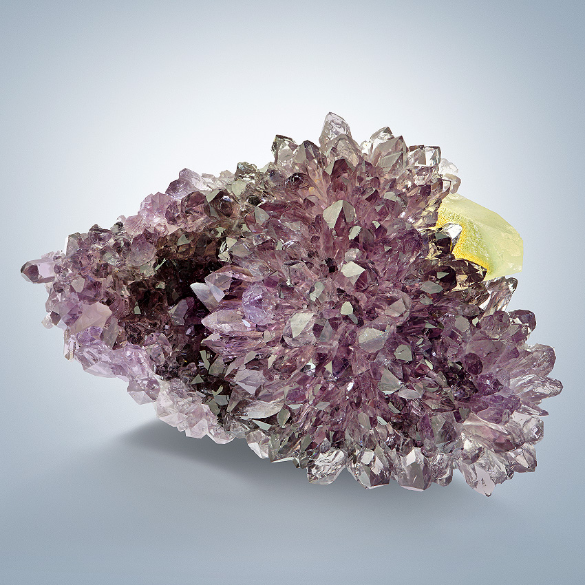 Quartz Var Amethyst With Calcite