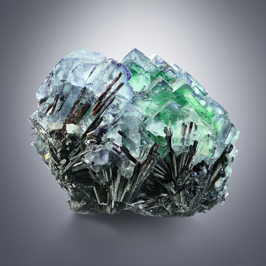 Fluorite On Schorl