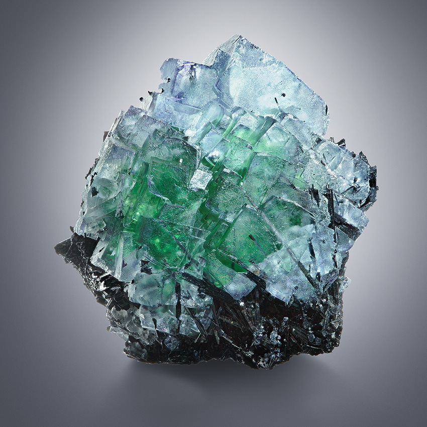 Fluorite On Schorl