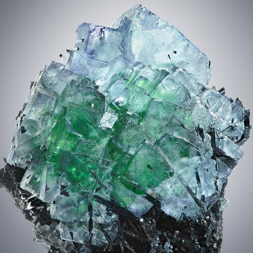 Fluorite On Schorl