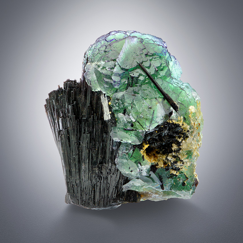 Fluorite On Schorl