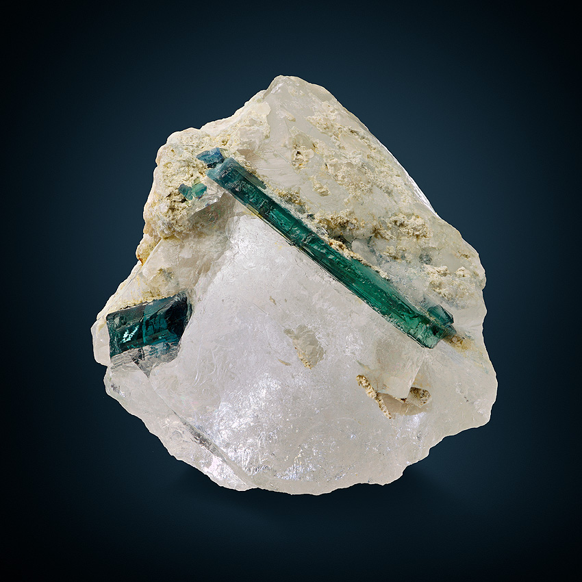 Tourmaline Var Indicolite On Quartz