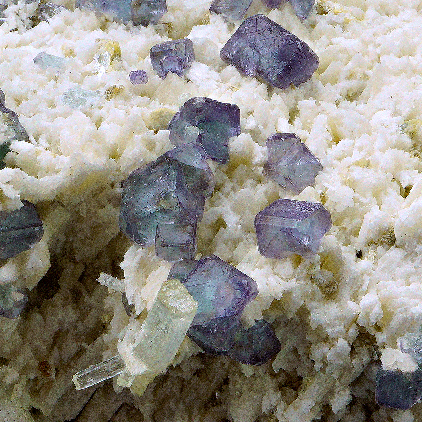 Fluorite With Beryl Var Heliodor