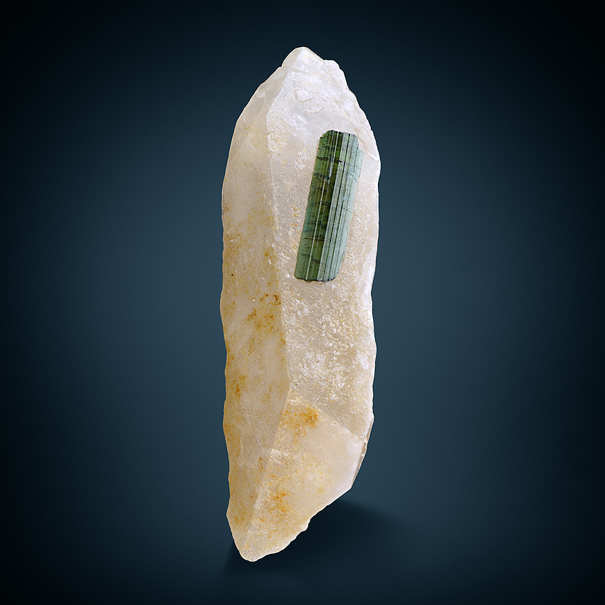 Tourmaline Var Verdelite On Quartz