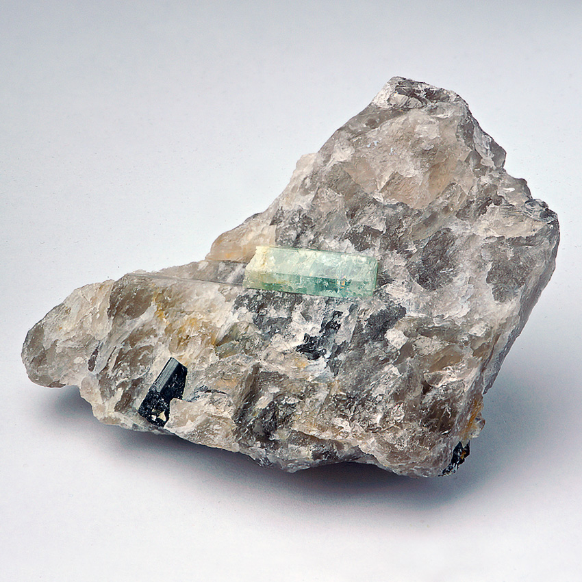 Beryl Var Aquamarine In Quartz