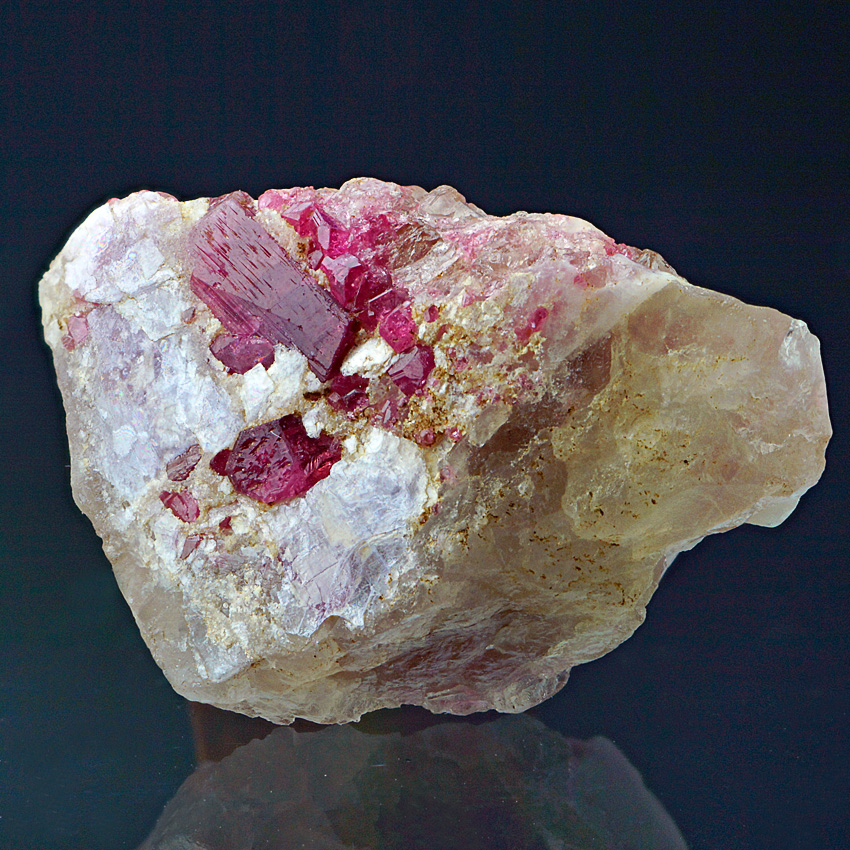 Rubellite On Quartz