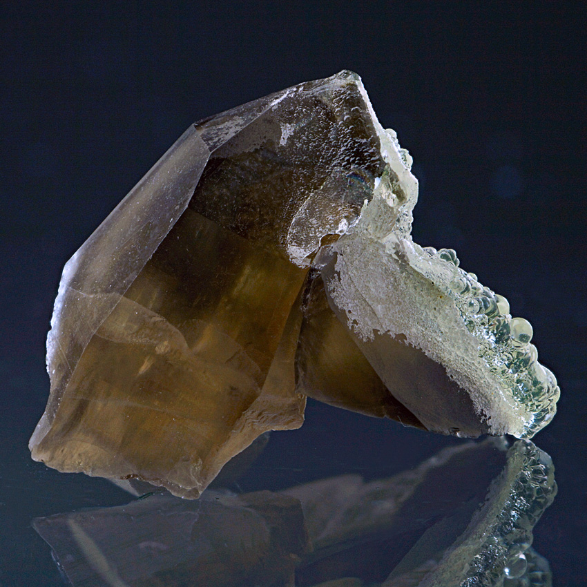 Opal Var Hyalite On Smoky Quartz