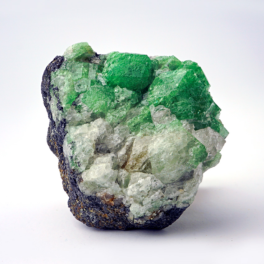 Grossular Var Tsavorite On Graphite