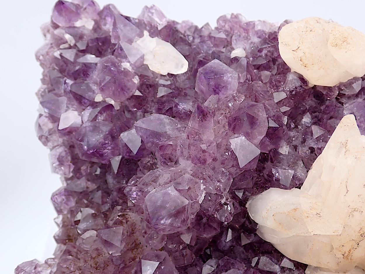 Calcite On Amethyst