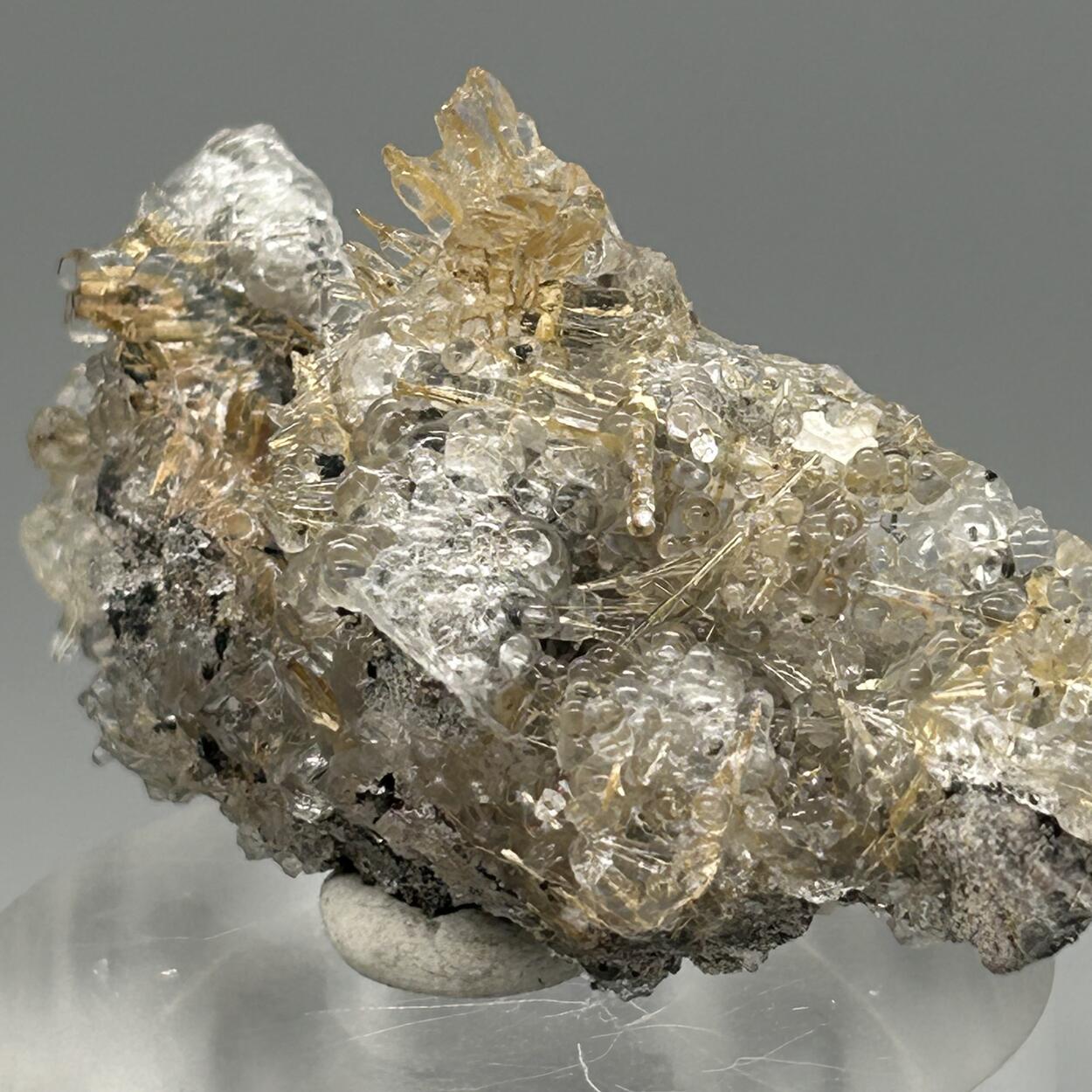 Hyalite With Rutile Inclusions