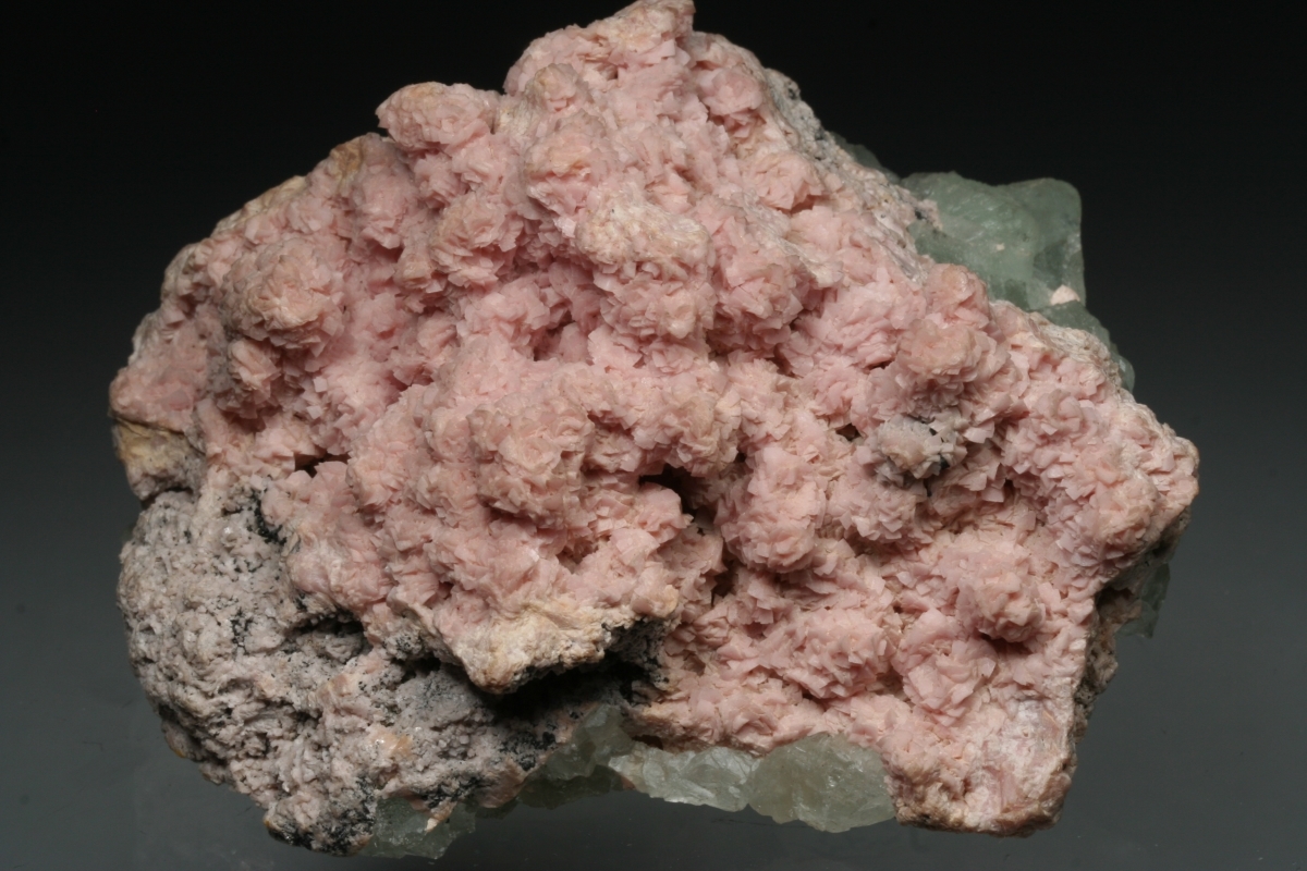 Rhodochrosite On Fluorite