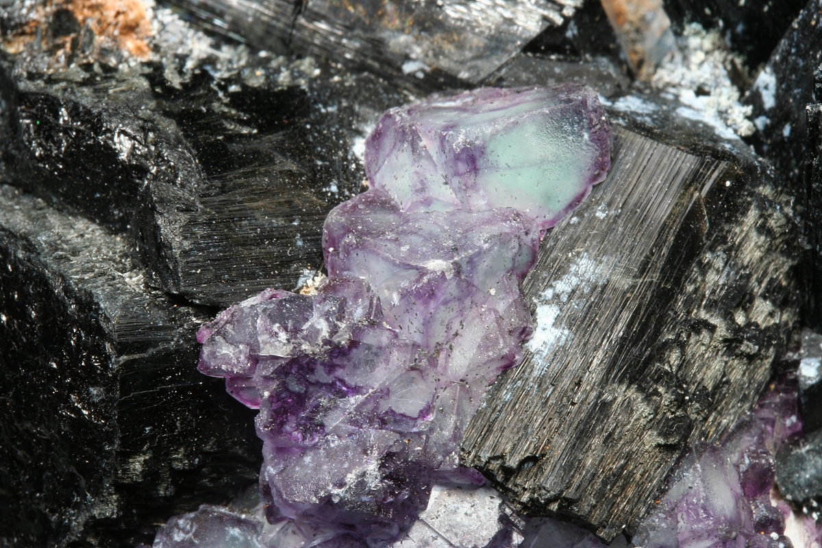 Fluorite On Schorl