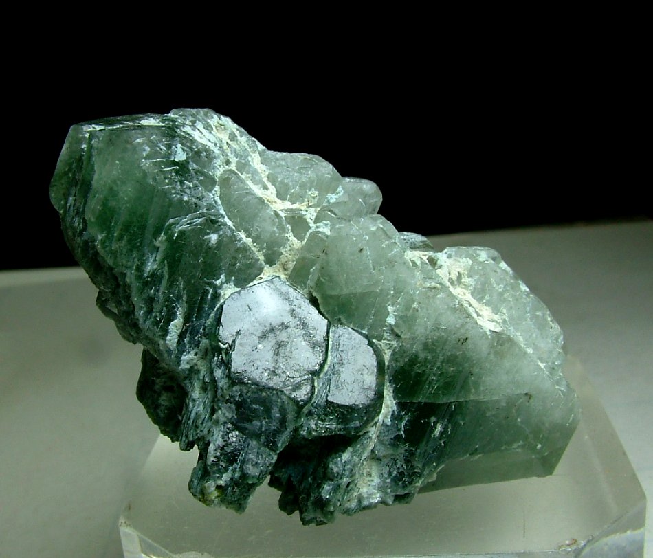 Fluorapatite With Albite With Actinolite Inclusions