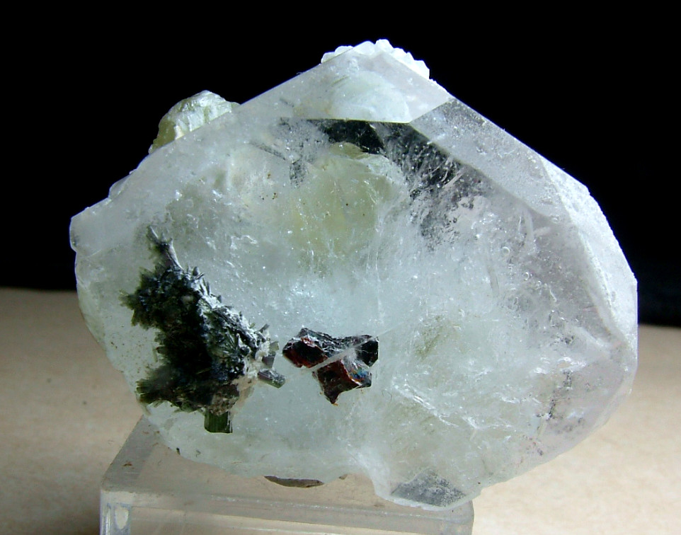 Beryl Var Morganite With Tantalite-(Mn) Inclusions & Tourmaline