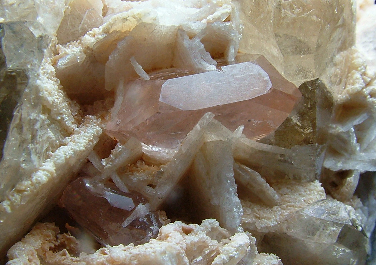 Morganite With Cleavelandite & Quartz