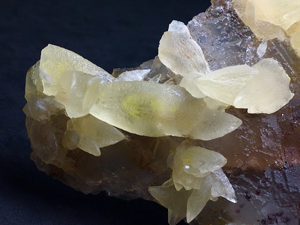 Fluorite With Cinnabar Inclusions & Calcite