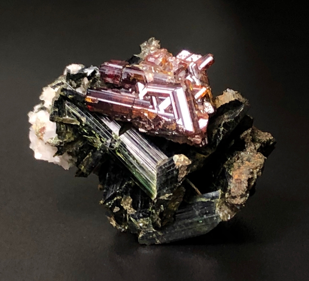 Rutile Var Sagenite With Actinolite