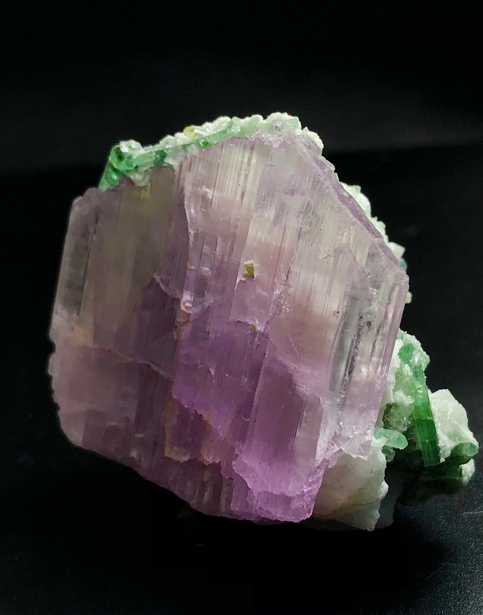 Kunzite With Indicolite & Quartz