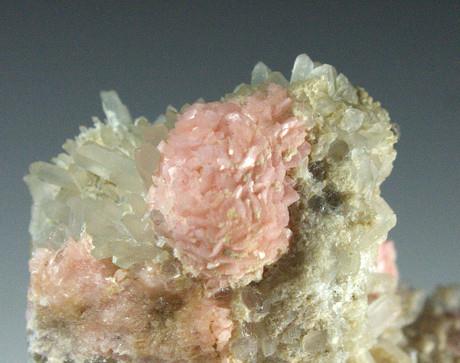 Rhodochrosite On Quartz