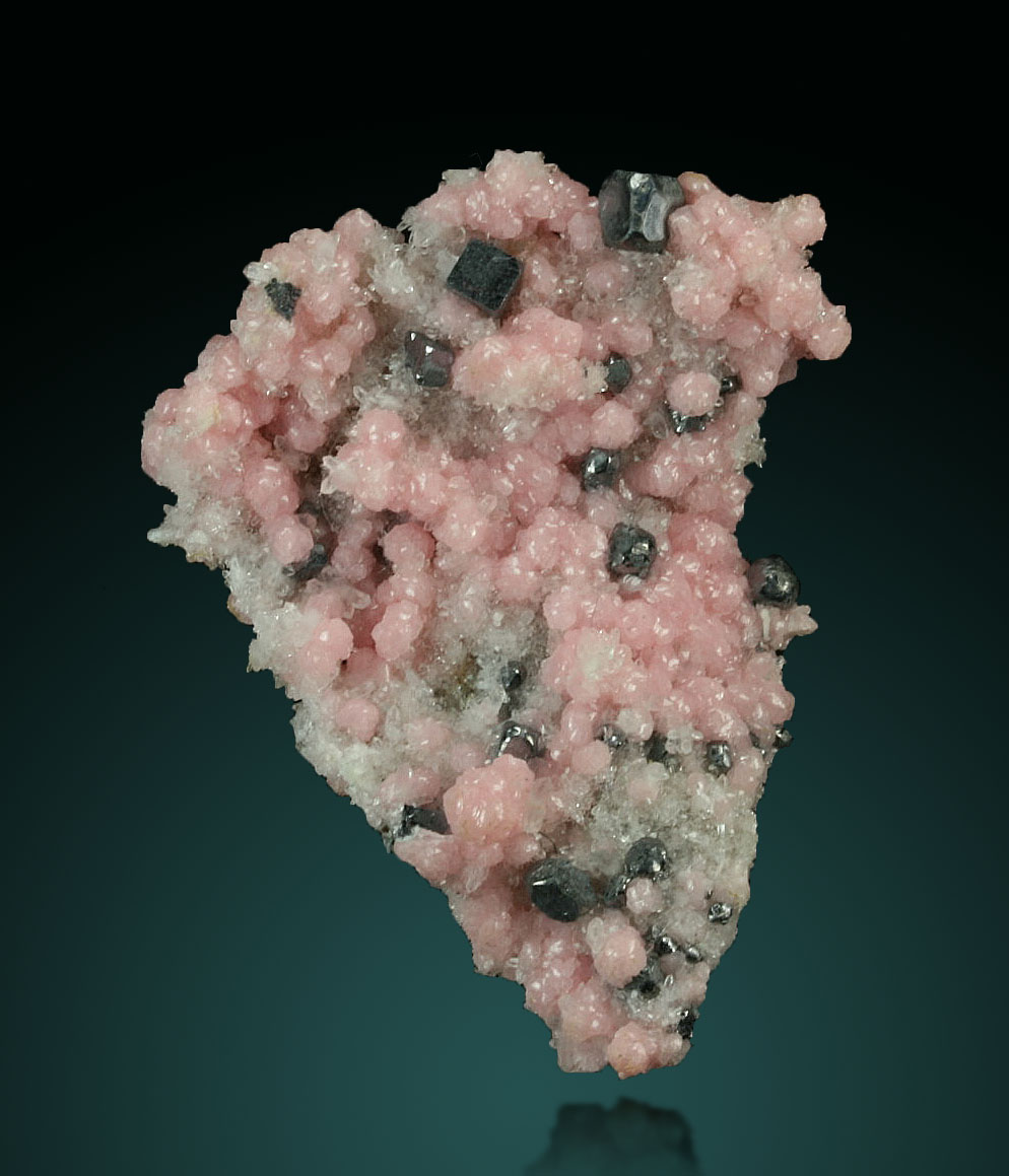 Rhodochrosite With Galena On Quartz