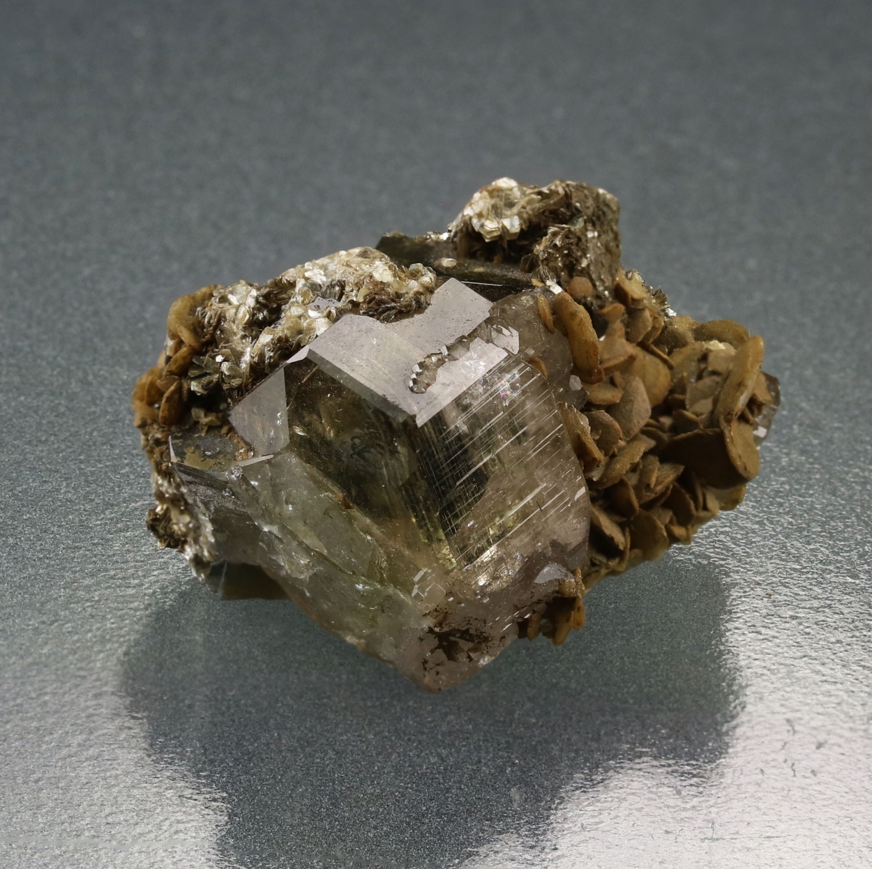 Apatite On Mica & Siderite