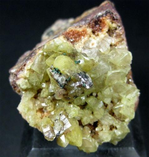 Cadmian Smithsonite With Mimetite Native Copper & Malachite