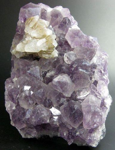 Calcite On Amethyst