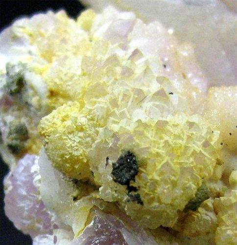 Eosphorite & Columbite On Rose Quartz