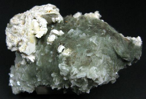 Byssolite With Stilbite Pericline & Titanite