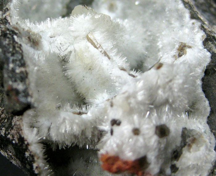 Natrolite On Smoky Quartz