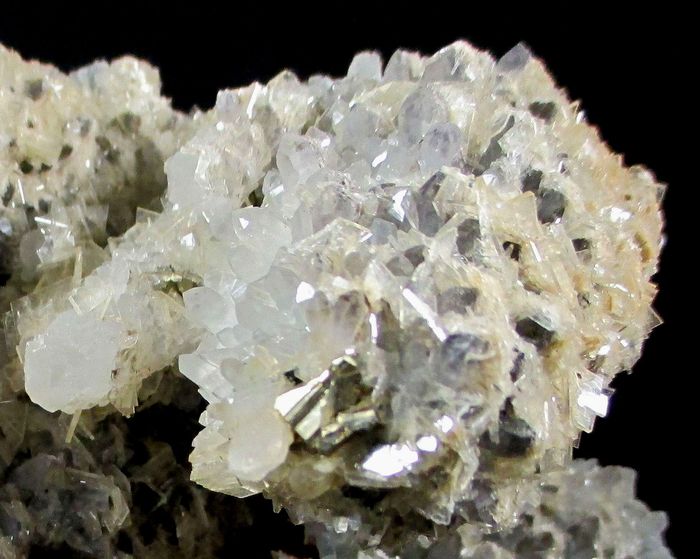 Baryte & Pyrite On Quartz Psm Calcite