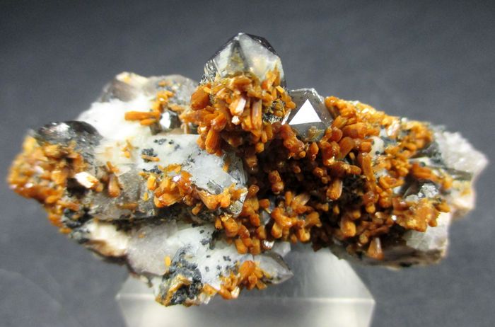 Stilbite Smoky Quartz Orthoclase & Albite