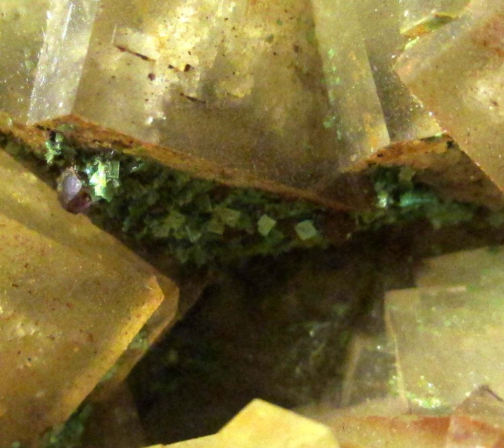 Torbernite On Fluorite