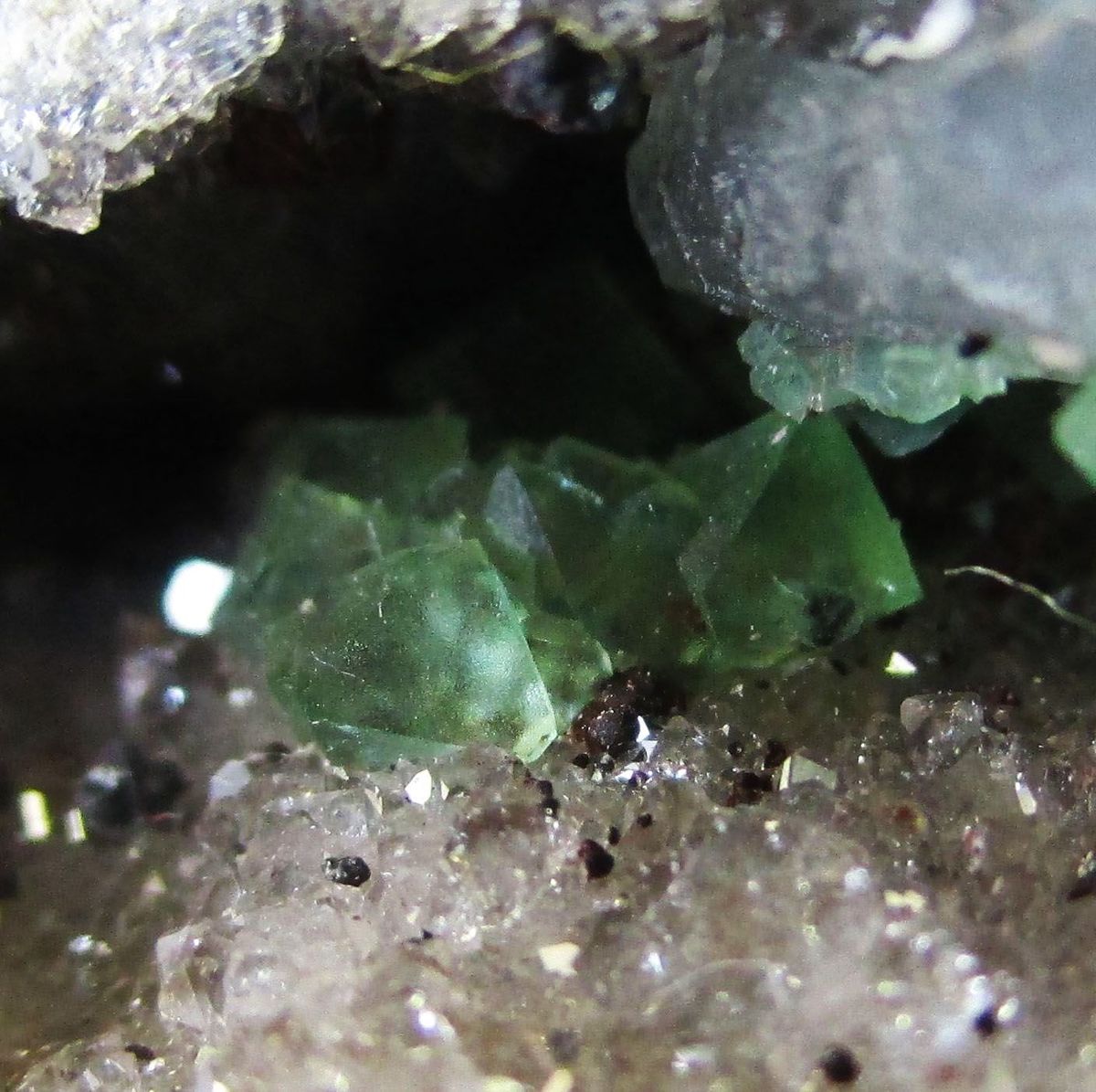 Fluorite & Goethite On Quartz