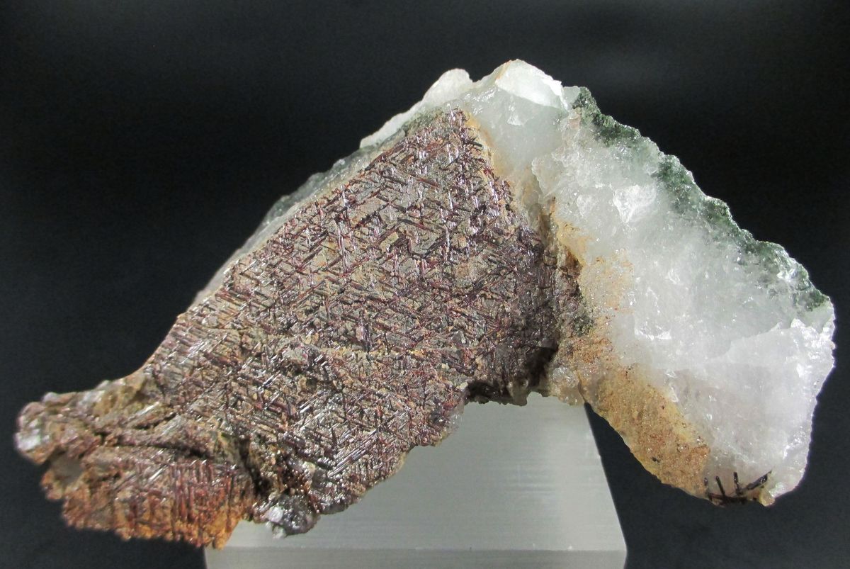 Rutile Var Sagenite & Chlorite On Quartz