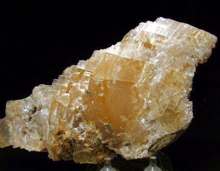 Calcite On Quartz On Manganoan Calcite