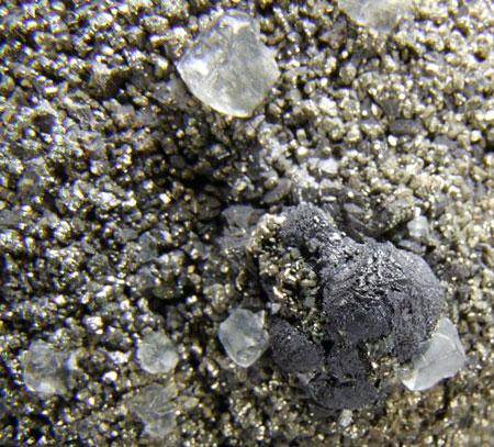 Galena Calcite & Pyrite On Sphalerite