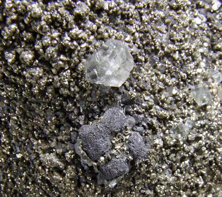 Galena Calcite & Pyrite On Sphalerite